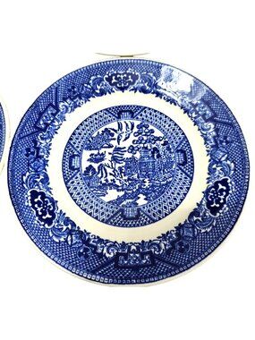 4 Royal USA Blue Willow Plate6.2" Ironstone transferware Chinoiserie Willow ware